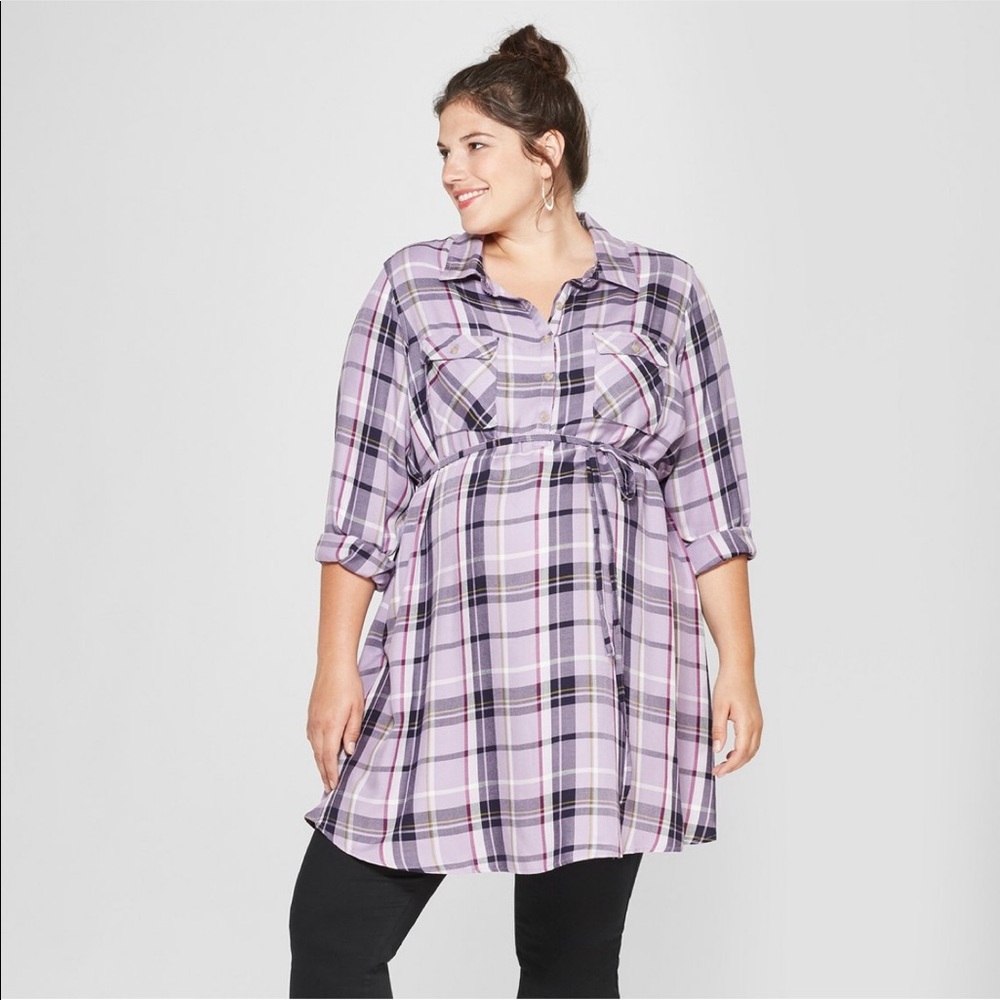 Plaid Isabel maternity top!